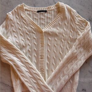 Brand new Brandy Melville Cable Stitch Cardigan in Cream/White